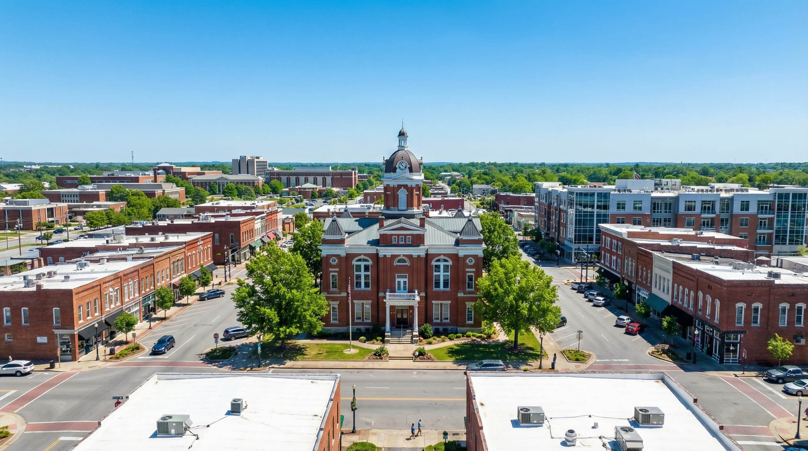 Murfreesboro Tennessee historic downtown courthouse square with Middle Tennessee State University area
