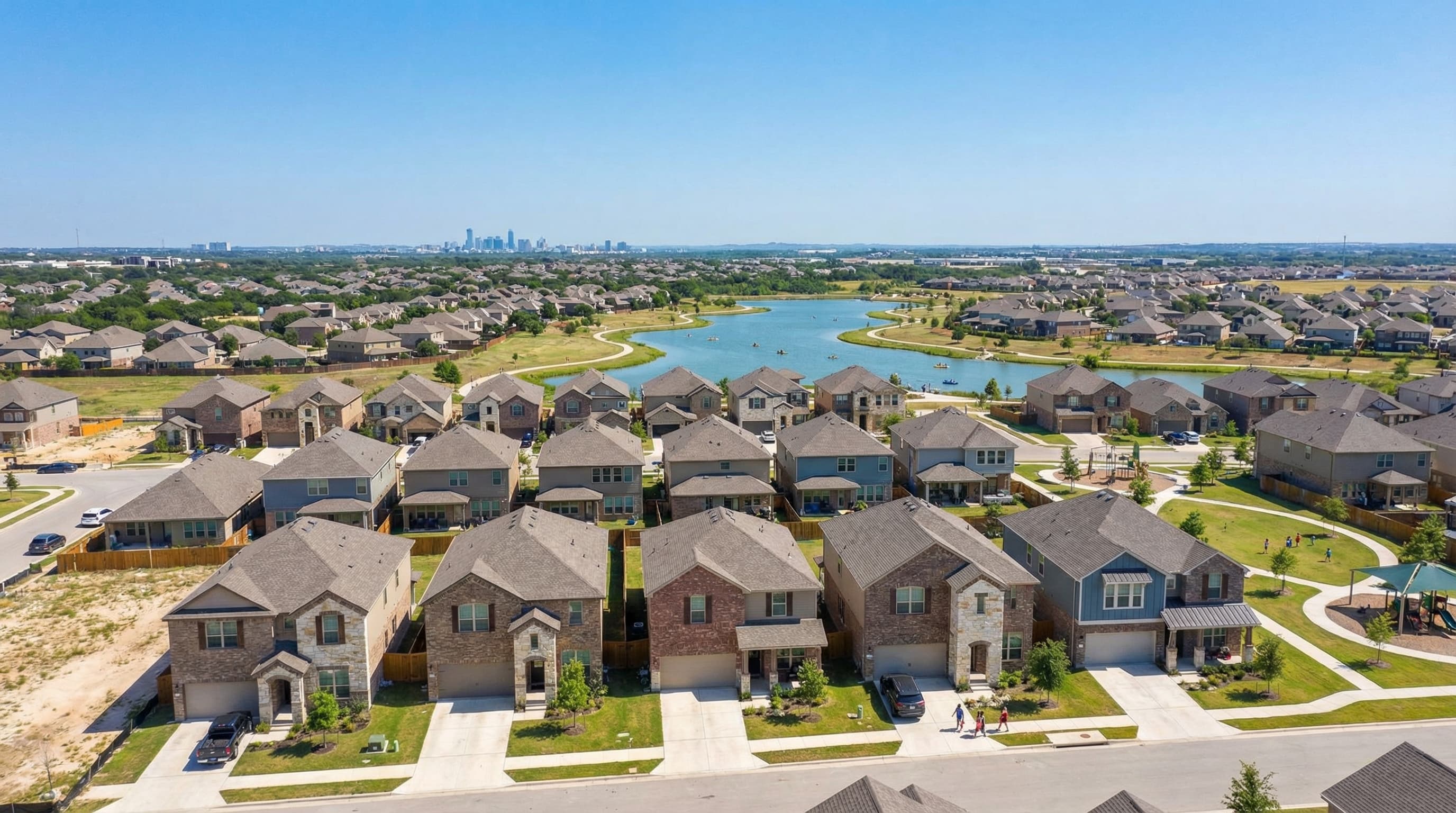 Pflugerville Texas master-planned community homes with Lake Pflugerville recreation area