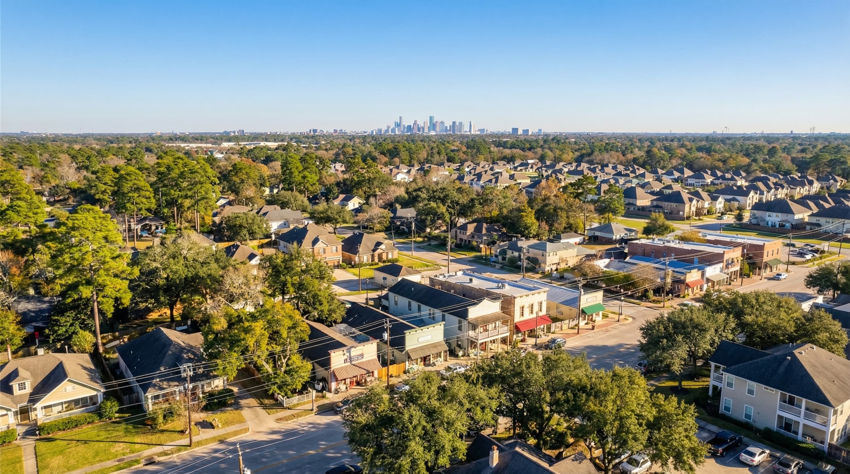 Spring Texas suburban homes near Old Town Spring with Klein ISD schools and Exxon campus