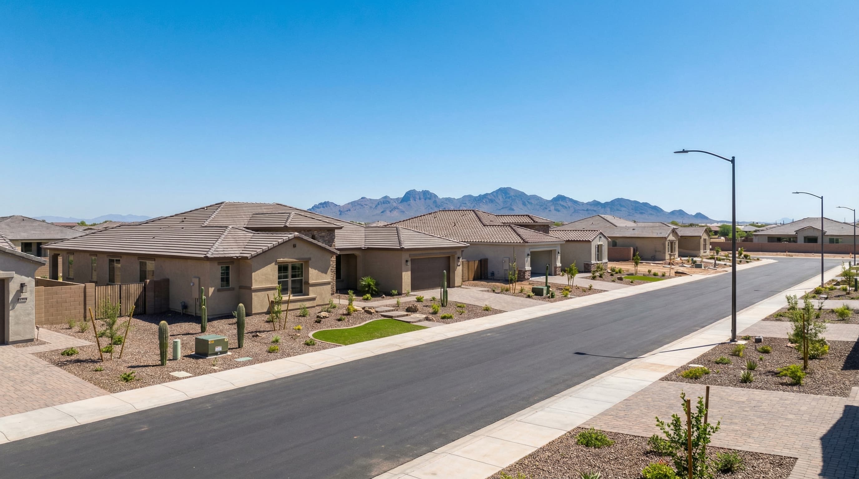 Fast-growing Surprise Arizona community with White Tank Mountains and new construction homes